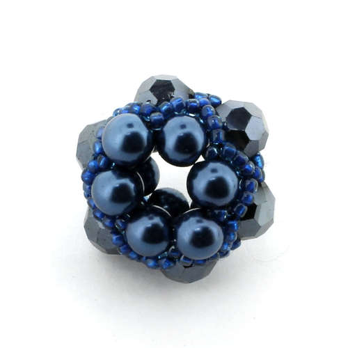 Erudite Large Crystal Beaded Beads dark blue jewelry making kit — DIY set with beads and instructions for creating handmade jewelry