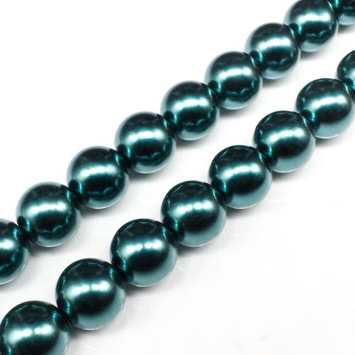 Glass Pearl Round Beads 12mm Teal for jewellery making