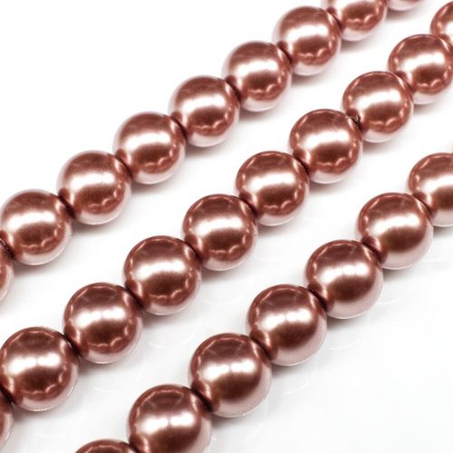 Glass Pearl Round Beads 10mm Light Indian Pink for jewellery making