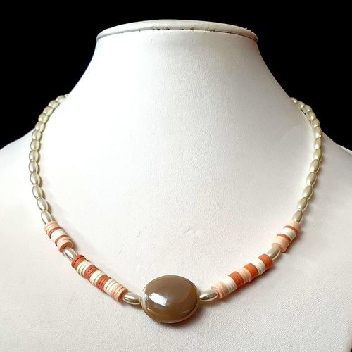 Joy Fimo Heishi Necklaces sand beige necklace making kit — DIY set with beads and instructions for creating handmade jewelry