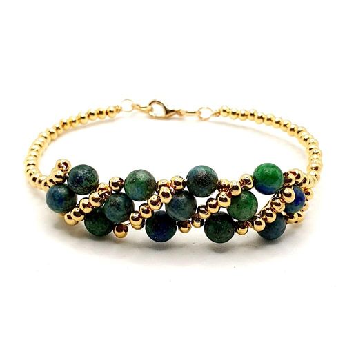 Monica Gemstone Bracelets chrysocolla bracelet making kit — DIY set with beads and instructions for creating handmade jewelry
