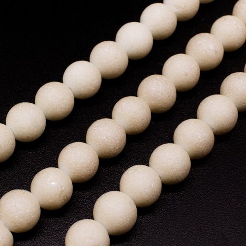 Druzy Round Glass Beads 8mm Cream for jewellery making
