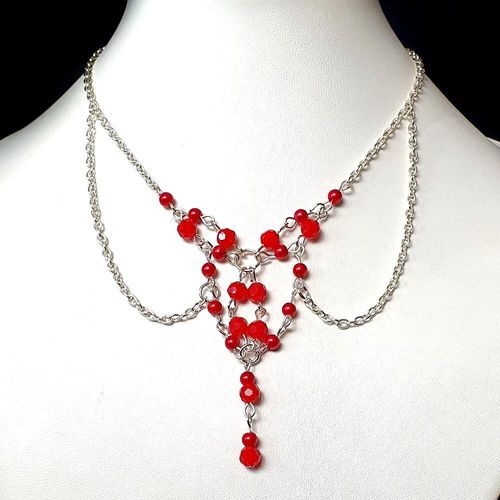 Ophelia Necklace Bundle red necklace making kit — DIY set with beads and instructions for creating handmade jewelry