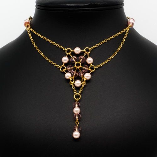 Laurel Necklace rose necklace making kit — DIY set with beads and instructions for creating handmade jewelry