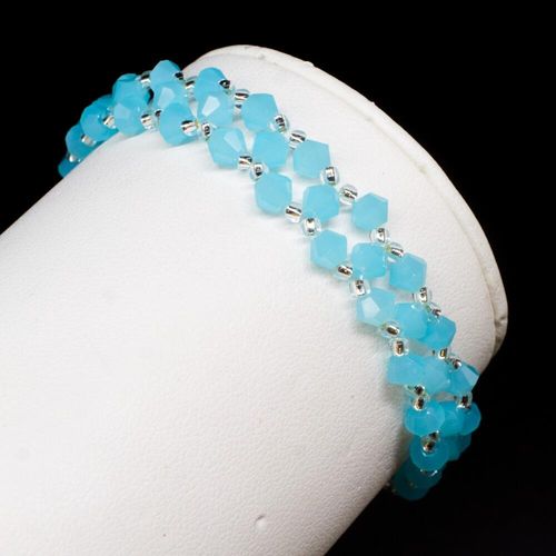 Marianna Bracelet aqua opaque bracelet making kit — DIY set with beads and instructions for creating handmade jewelry