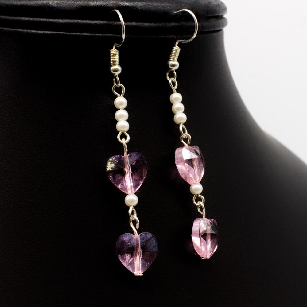 Mina Heart Crystal Drop Earrings Bundle earring making kit — DIY set with beads and instructions for creating handmade jewelry