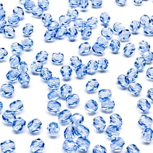 4mm Czech glass fire polished faceted beads sapphire — pack of 100, high-quality faceted beads perfect for jewelry making and beadwork pr…
