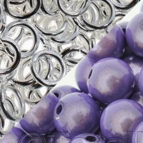Mobious Miracle Jewellery silver & lilac jewelry making kit — DIY set with beads and instructions for creating handmade jewelry