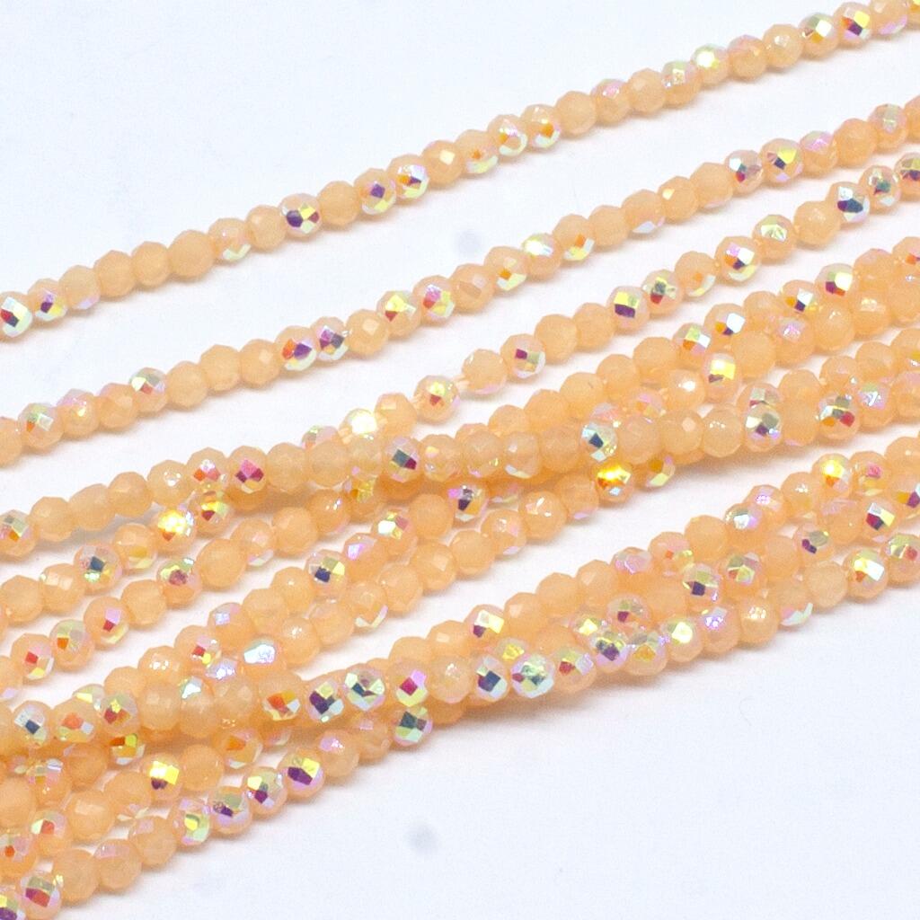 Micro Crystal Round Beads 1 5mm Cream Rainbow