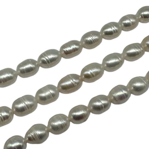 Freshwater Pearls 8 10mm Potato Rice White 14" String for jewellery making