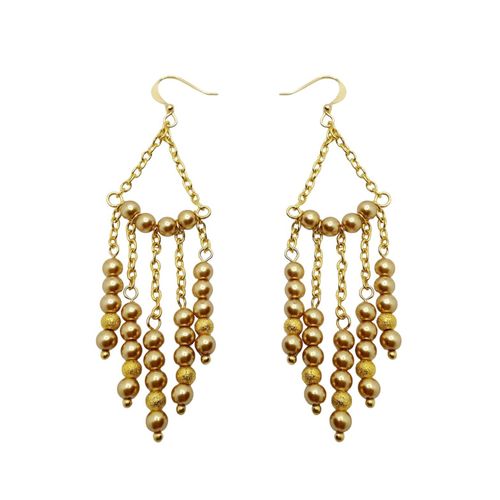 Pamela Earrings 2 Pairs antique gold earring making kit — DIY set with beads and instructions for creating handmade jewelry