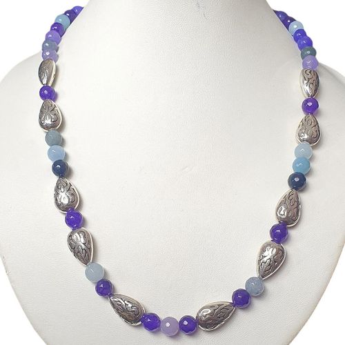 Laverna Jade Necklace purple moon necklace making kit — DIY set with beads and instructions for creating handmade jewelry