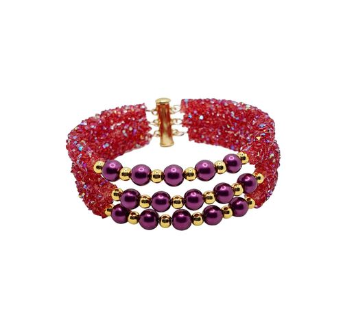 Monique Memory Bracelet ruby ab bracelet making kit — DIY set with beads and instructions for creating handmade jewelry