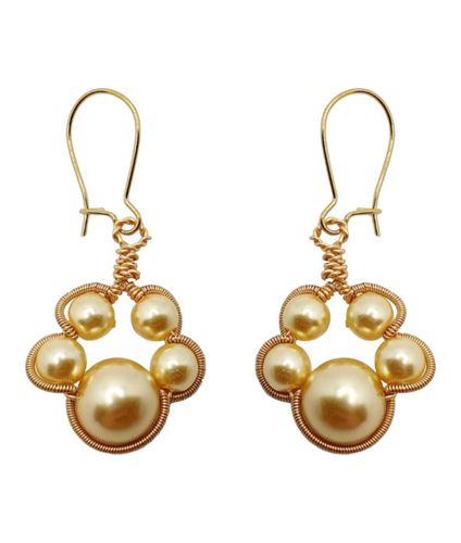 Toto Paw Inspired Wire Earrings golden haze earring making kit — DIY set with beads and instructions for creating handmade jewelry