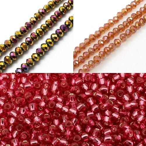 BC 24 WK19 Crystal Flower Bracelet Mermaid Pink 3x4mm for jewellery making