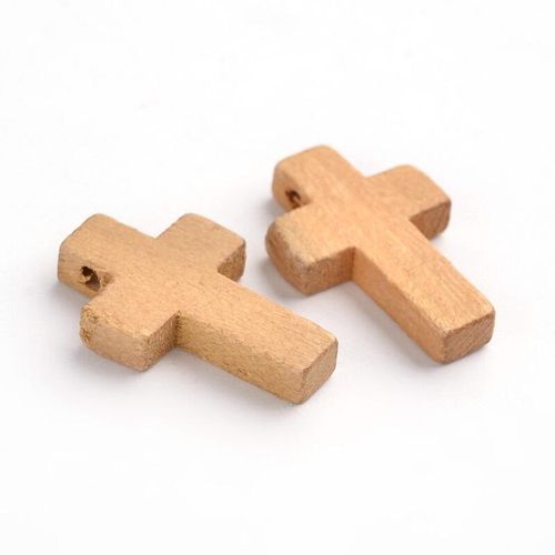 Wooden Cross Charm 22mm 10pcs for jewellery making