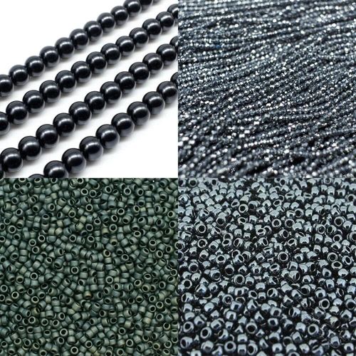 BC24 WK23 Mosiac Bracelet Dark Grey 6mm for jewellery making