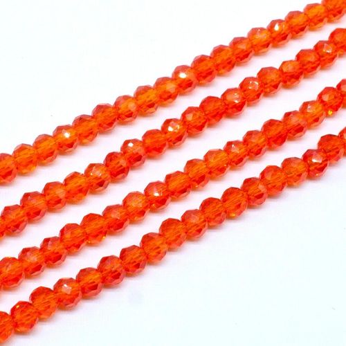 3.5mm crystal beads orange, pack of 150 — faceted for jewelry making and beadwork