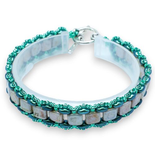 Johanna Tile Bracelet Makes 2 sea foam bracelet making kit — DIY set with beads and instructions for creating handmade jewelry