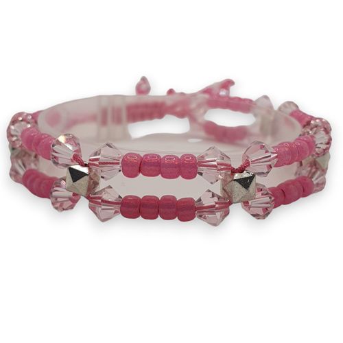 Nara Macrame Bracelets pinks bracelet making kit — DIY set with beads and instructions for creating handmade jewelry