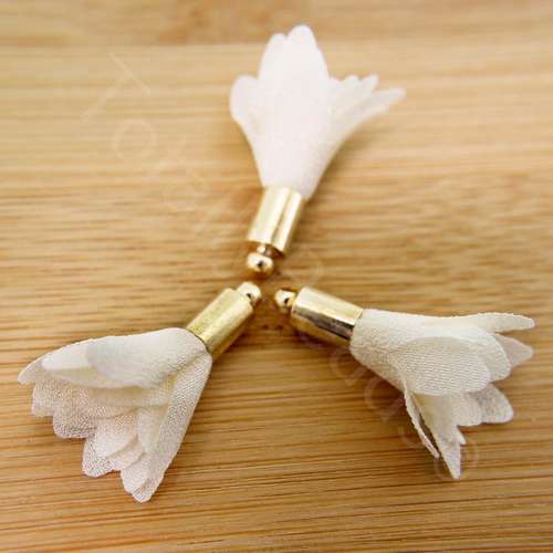 Flower Tassel Tulip - Gold Tone Cap Cornsilk 5pcs