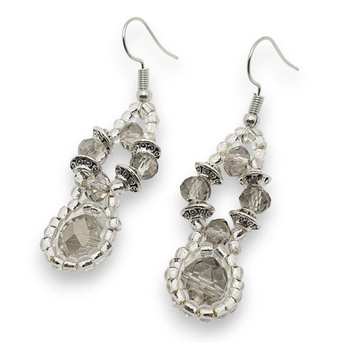 Lilith Crystal Earrings 3 Pairs silver dust earring making kit — DIY set with beads and instructions for creating handmade jewelry