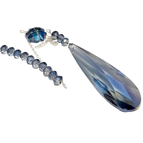 Lucky Drop Suncatcher Makes 2 blue shimmer jewelry making kit — DIY set with beads and instructions for creating handmade jewelry
