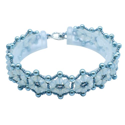 Crystal Flower Bracelet Makes 2 steel bracelet making kit — DIY set with beads and instructions for creating handmade jewelry
