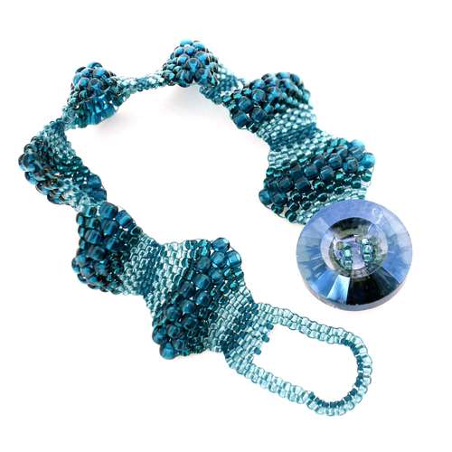 Peyote EC Bracelet Kit teal bracelet making kit — DIY set with beads and instructions for creating handmade jewelry