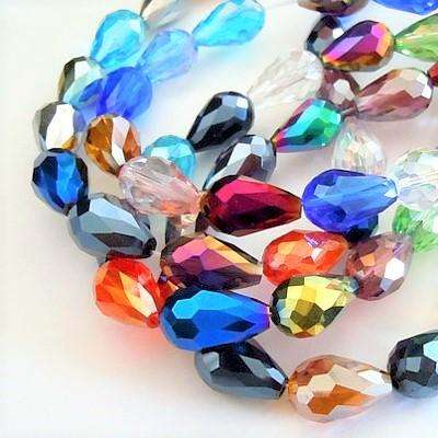 15mm crystal beads mixed string — faceted for jewelry making and beadwork