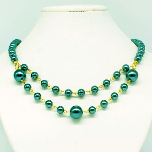 Annie Necklace dark turquoise necklace making kit — DIY set with beads and instructions for creating handmade jewelry