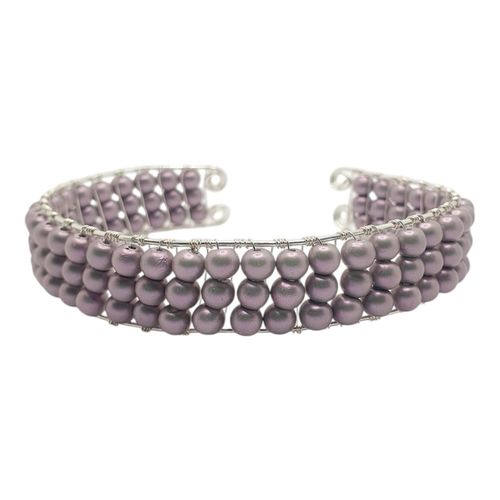 Genevieve Cuff Bracelet vintage rose bracelet making kit — DIY set with beads and instructions for creating handmade jewelry