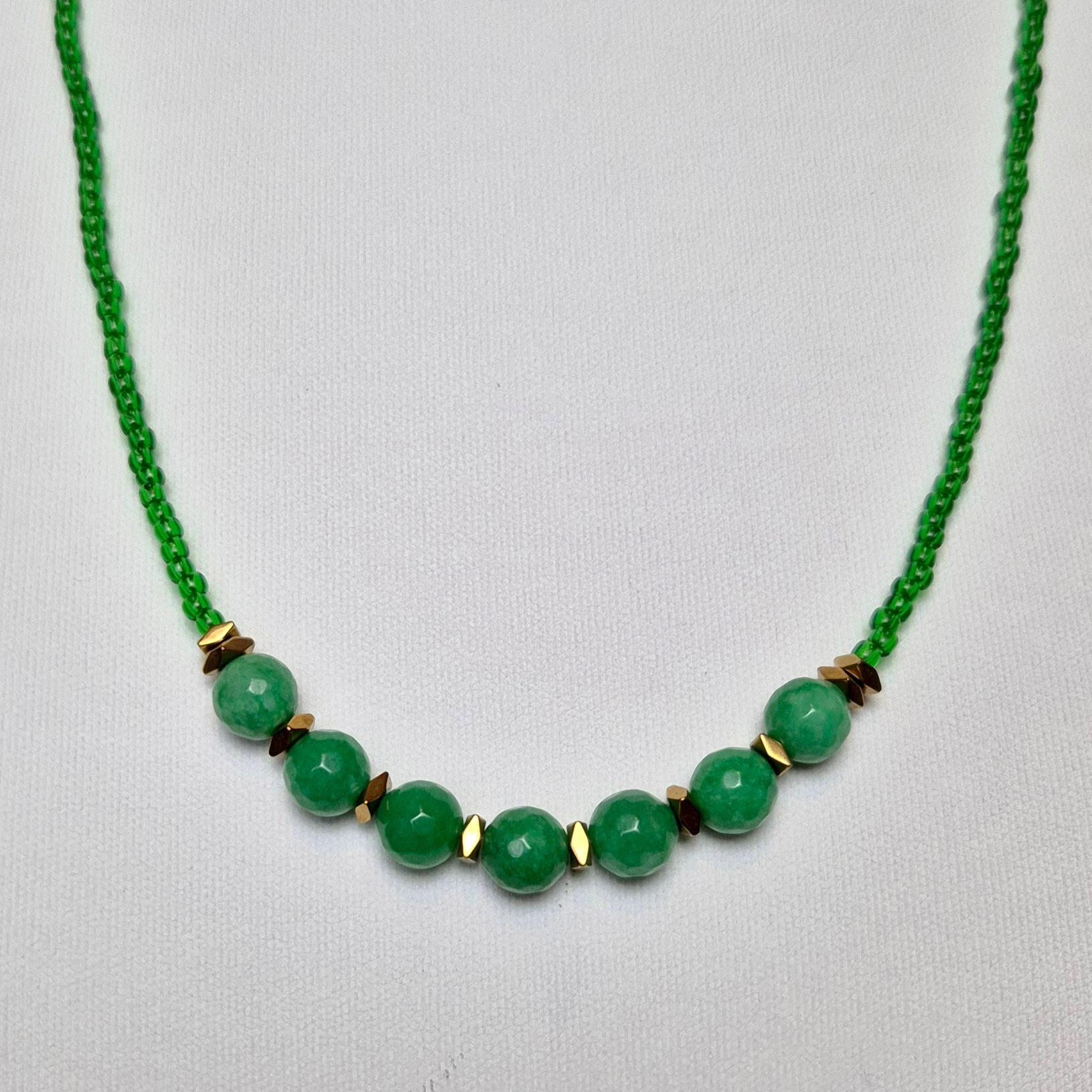 Kerry Jade Necklace Makes 2 green necklace making kit — DIY set with beads and instructions for creating handmade jewelry