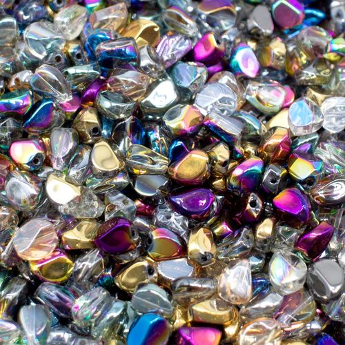 Crystal Smooth Nugget Beads 7mm 50pcs Mixed for jewellery making