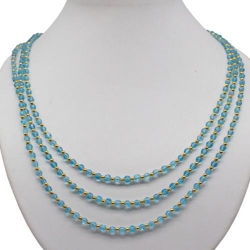 Facet Graduated Glass Necklace Makes 2 turquoise necklace making kit — DIY set with beads and instructions for creating handmade jewelry