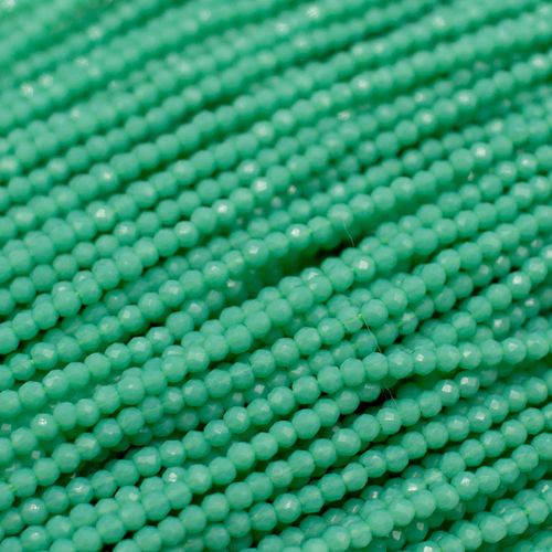 1.5mm crystal beads opal green — faceted for jewelry making and beadwork