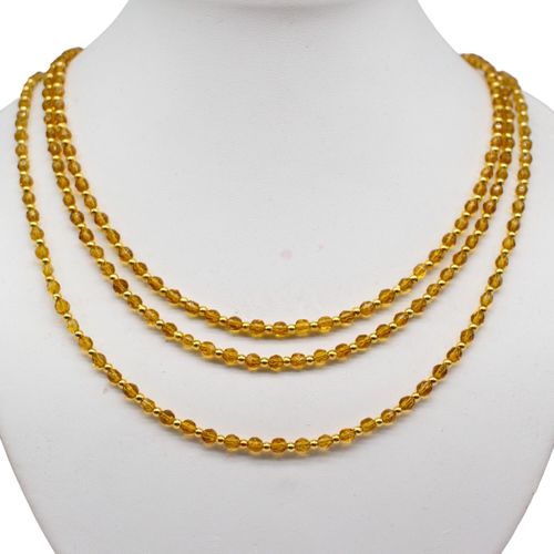 Facet Graduated Glass Necklace Makes 2 topaz necklace making kit — DIY set with beads and instructions for creating handmade jewelry