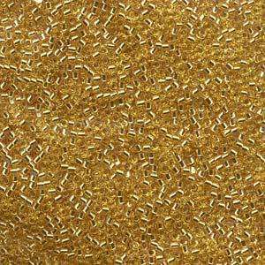 size 11 Miyuki Delica seed beads silver lined gold db042 5g — 5g pack, premium Japanese cylinder beads perfect for bead weaving, embroide…