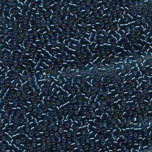 size 11 Miyuki Delica seed beads silver lined blue zircon db608 5g — 5g pack, premium Japanese cylinder beads perfect for bead weaving, e…