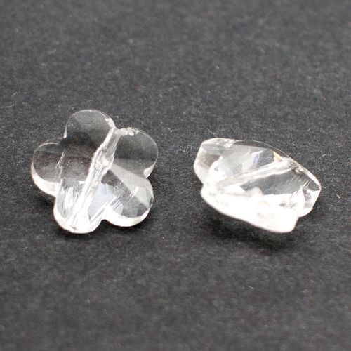 Crystal Flower 14mm 2pc Clear 2 Pieces for jewellery making