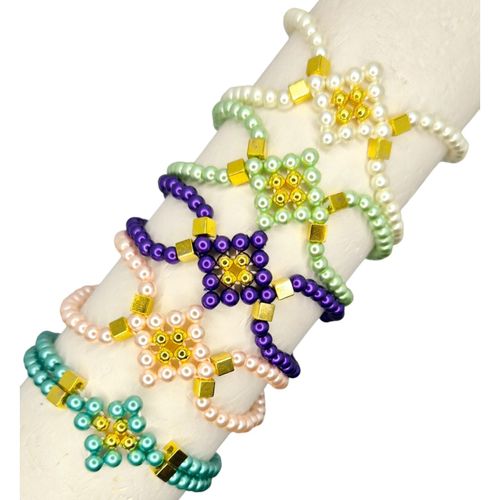 Anisa Elastic Bracelet 5 colour bundle bracelet making kit — DIY set with beads and instructions for creating handmade jewelry