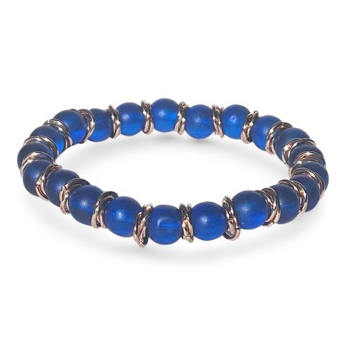 Mobius Stretch Bracelets royal blue bracelet making kit — DIY set with beads and instructions for creating handmade jewelry