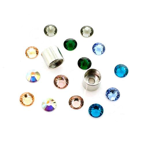 Sparkle Cord End Caps + Crystals