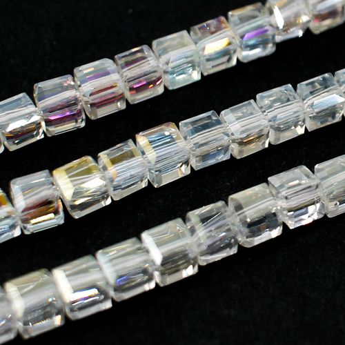 6mm crystal beads crystal ab 16" string — AB finish, faceted for jewelry making and beadwork
