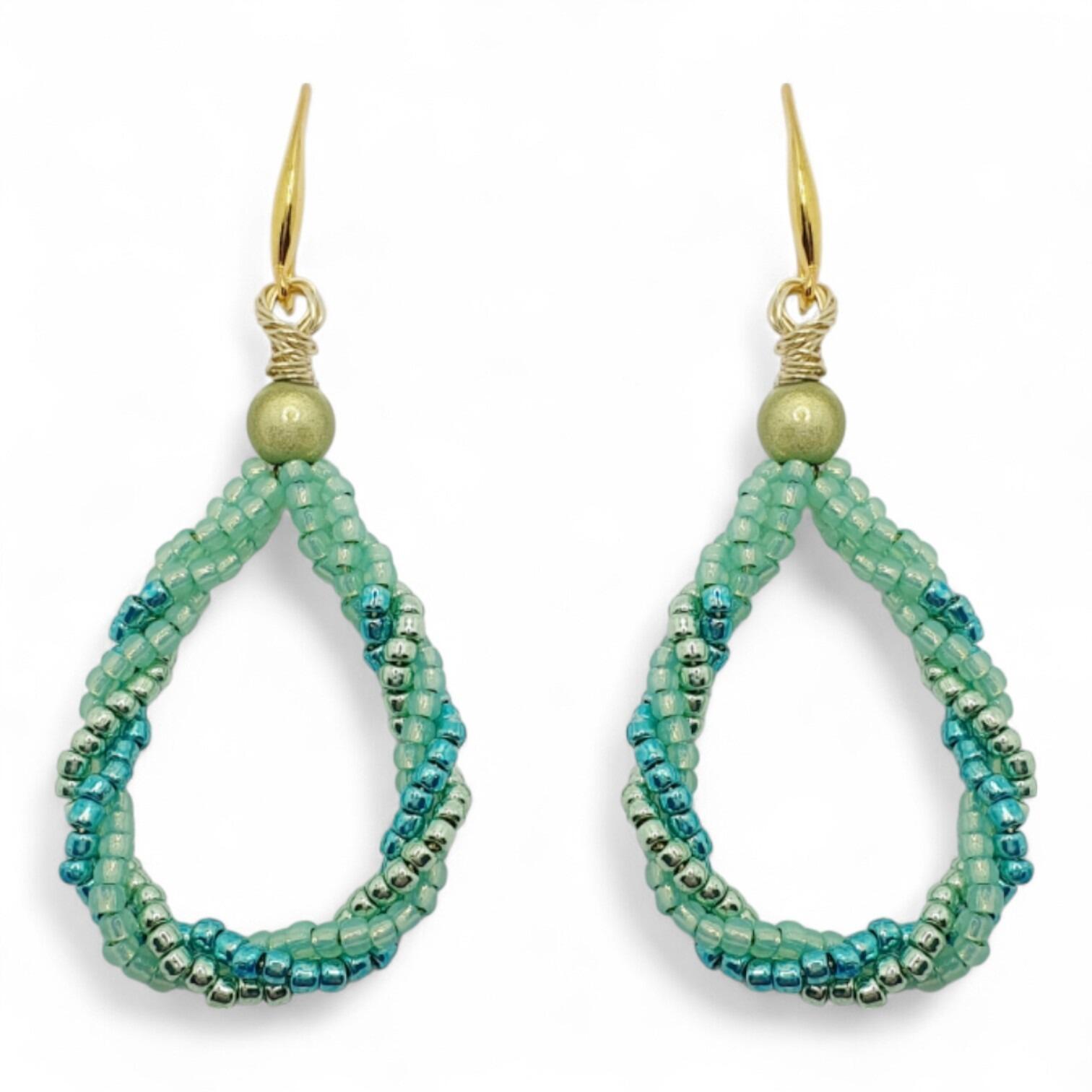 Sedona Twine Earrings 5 Pairs green earring making kit — DIY set with beads and instructions for creating handmade jewelry