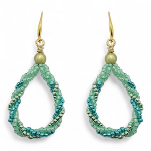 Sedona Twine Earrings 5 Pairs green earring making kit — DIY set with beads and instructions for creating handmade jewelry