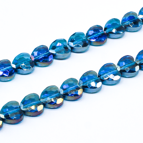 8mm crystal beads dark turquoise, pack of 50 — faceted for jewelry making and beadwork