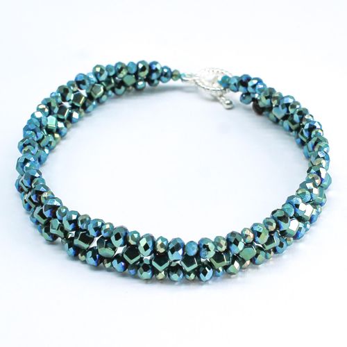 Hematite Nugget Bracelet Makes 3 green bracelet making kit — DIY set with beads and instructions for creating handmade jewelry