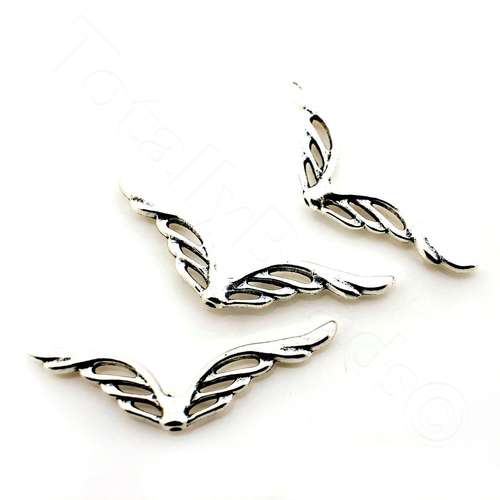 Metal Wing Bead 39mm - Antique Silver 4pcs