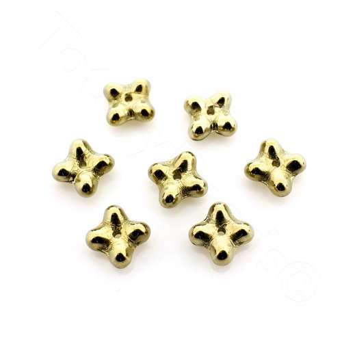 Czech Preciosa Bobble Square Bead - Antique Gold 7mm 30pcs